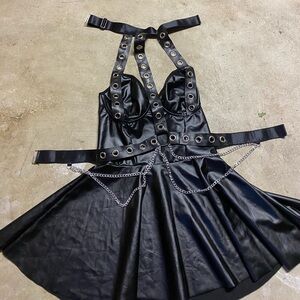 Pu leather dress